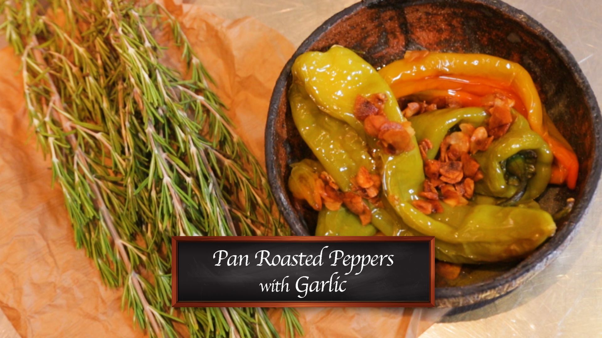 Pan Roasted Peppers with Garlic - Recipe.tv